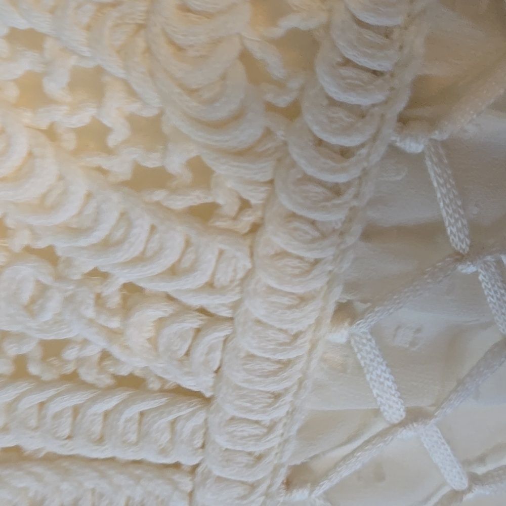 VENUS Cream Lace Midi Baby Doll Dress With Dripping Tassels & Matching Clutch - Picture 7 of 15